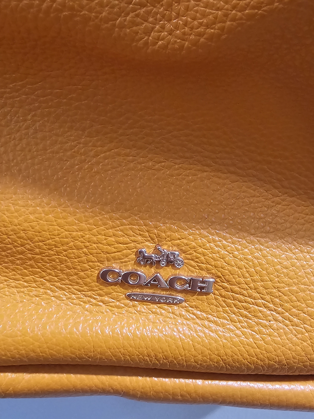 Coach Pebbled Leather Hobo Bag in Orange - Picture 4 of 5